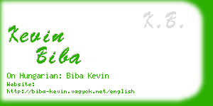 kevin biba business card